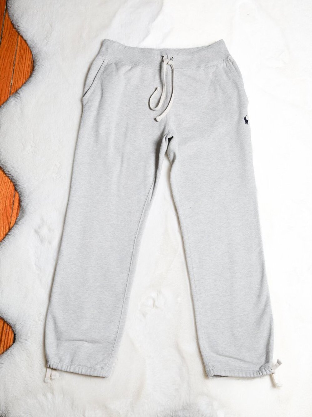 POLO Ralph Lauren Gray Drawstring Ankle Sweatpants Embroidered Pony Logo - Picture 3 of 12